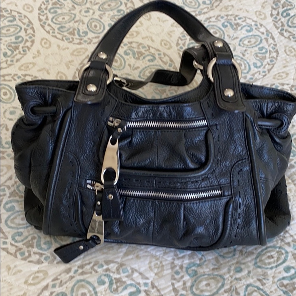 B. Makowsky Black Leather Bag